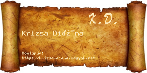 Krizsa Diána névjegykártya